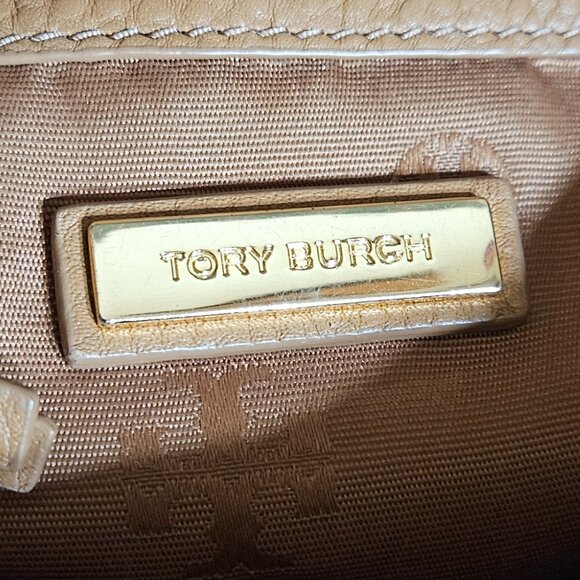 TORY BURCH Britten Tiramisu Leather Convertible Shoulder/Crossbody Bag - Picture 13 of 15